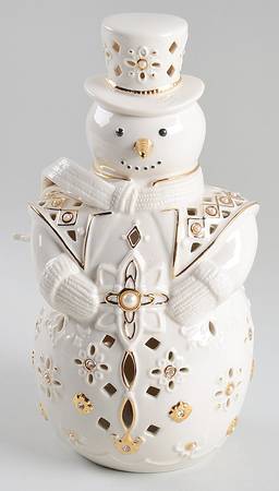 Florentine & Pearl Collection Snowman Lit Figurine - Boxed