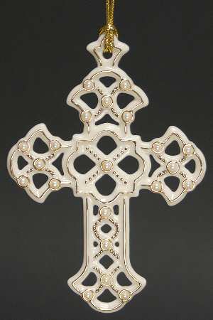 Florentine & Pearl Collection Cross Ornament - Boxed
