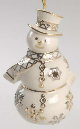 Florentine & Pearl Collection Snowman Ornament - Boxed
