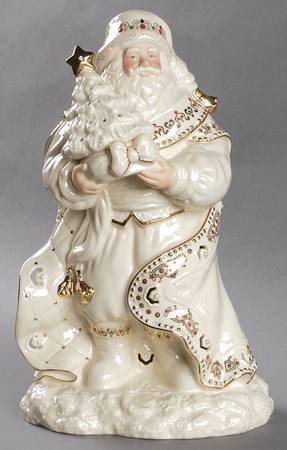 Florentine & Pearl Collection Lighted Santa W/ Tree - Boxed