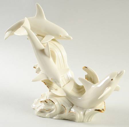 Classic Ivory Animals Racing The Surf-Dolphins - No Box