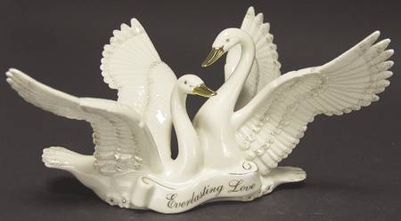 Classic Ivory Animals Everlasting Love-Swans - Boxed