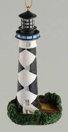 Porcelain Lighthouse Ornaments Cape Lookout, Nc - Boxed