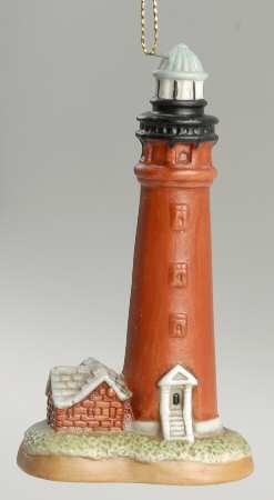 Porcelain Lighthouse Ornaments Ponce De Leon, Fl - Boxed