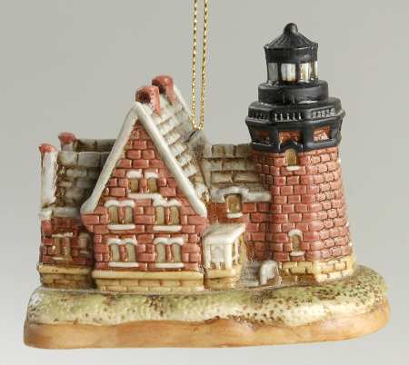 Porcelain Lighthouse Ornaments Block Island, Ri - Boxed