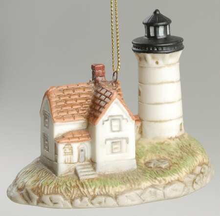 Porcelain Lighthouse Ornaments Cape Neddick, Me - With Box