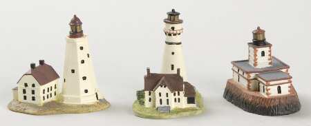 Lighthouse Thimble Collection Sandy Hook/Tillamook Rock/Grosse Point - Boxed