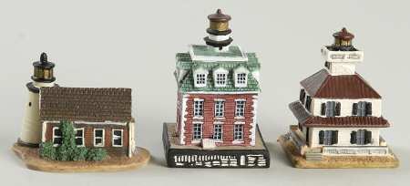 Lighthouse Thimble Collection Mystic Seaport/New Londonledge/New Canal - Boxed