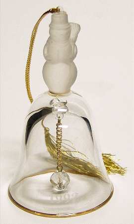 Annual Crystal Bell Ornament Snowman - Boxed