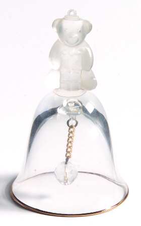 Annual Crystal Bell Ornament Teddy Bear - Boxed