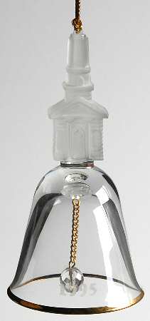 Annual Crystal Bell Ornament Church - Boxed