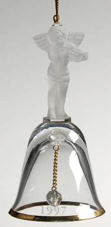 Annual Crystal Bell Ornament Cherub - Boxed