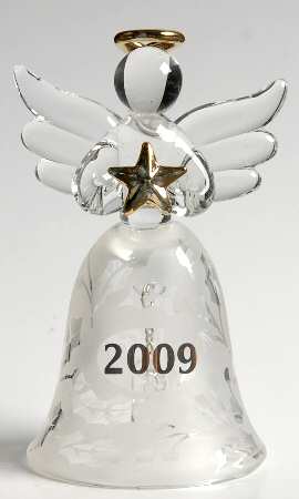 Annual Crystal Bell Ornament Angel - Boxed