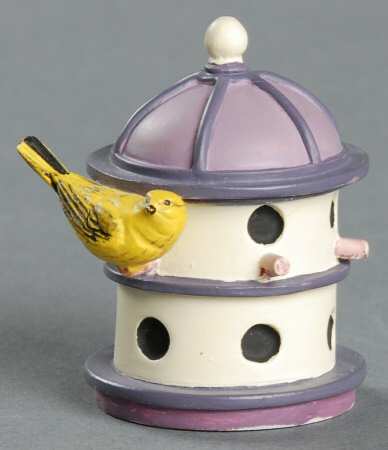 Garden Birdhouse Thimble Collection Yellow Warbler On Condo - Boxed