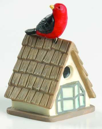 Garden Birdhouse Thimble Collection Scarlet Tanager On Contemporary - With Box