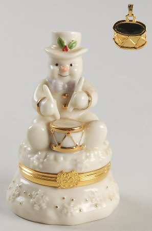 Lenox Treasures Snowman Box Drumming Up Surprises-Drum Charm - Boxed