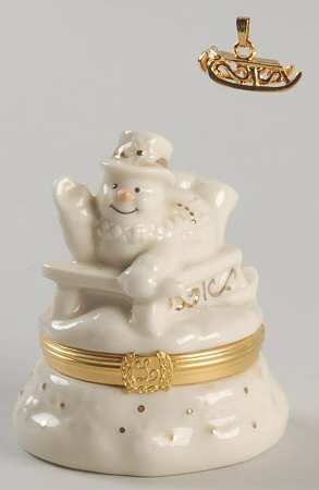 Lenox Treasures Snowman Box Snowy Adventure - Boxed