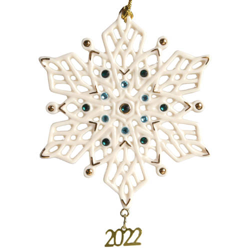 China Snowflake Ornament 2022-Gemmed Snowflake - Boxed