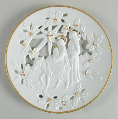 Pierced Nativity Plates Flight Into Egypt - No Box