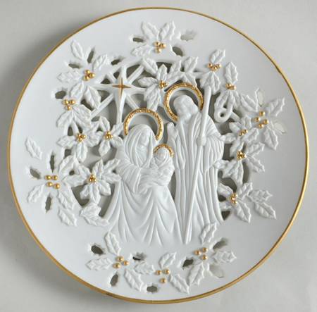 Pierced Nativity Plates Holy Family - No Box