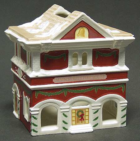 Holiday Village Figurals Fire Station-Votive - Boxed