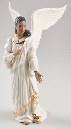 Oh Holy Night-Ebony Nativity Angel Without Horn - No Box