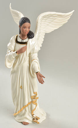 Oh Holy Night-Ebony Nativity Angel With Horn - No Box