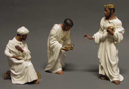 Oh Holy Night-Ebony Nativity Three Kings-3 Piece Set - Boxed