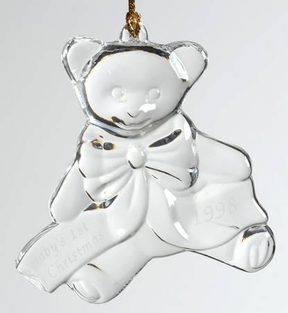 Baby's First Christmas-Crystal 1998-Bear - Boxed