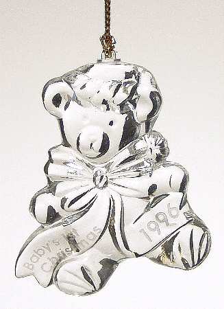 Baby's First Christmas-Crystal 1996-Bear - Boxed