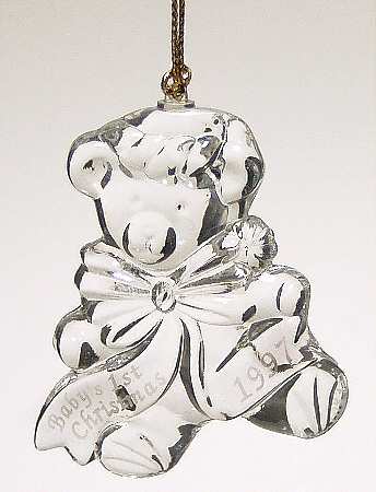 Baby's First Christmas-Crystal 1997-Bear - Boxed