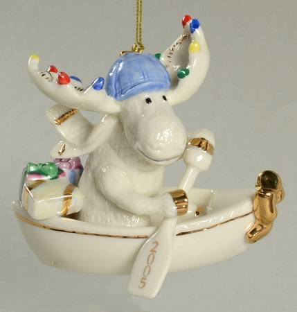 Annual Moose Ornaments Merry Moosecanoeing - Boxed