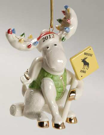 Annual Moose Ornaments Merry Moose Crossing - Boxed