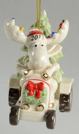 Annual Moose Ornaments Merry Moose Bringing Home The Tree - Boxed