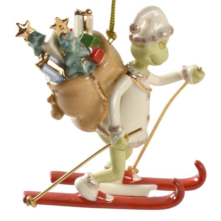 Grinch Classic Ornaments Grinch On Skis - With Box