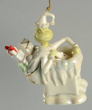 Grinch Classic Ornaments Up The Chimney With Glee - Boxed