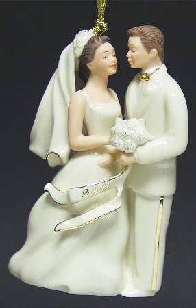 Bride And Groom Ornaments 2006-Bride & Groom Caucasian - Boxed