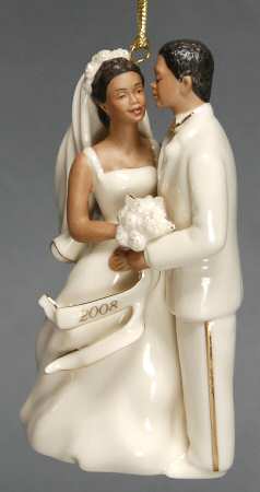 Bride And Groom Ornaments 2008-Bride & Groom African American - Boxed
