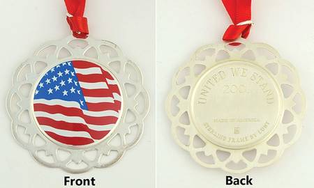 Sterling Ornaments United We Stand-Us Flag - Boxed