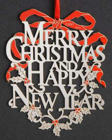 Sterling Ornaments Merry Christmas/ Happy New Year - Boxed