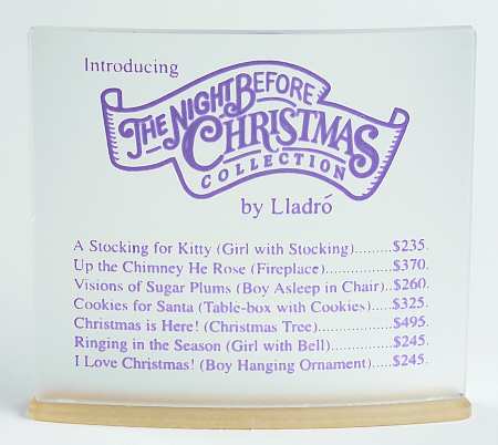 Advertisng Signs Night Before Christmas Coll Price List - Plastic Advertising Sign