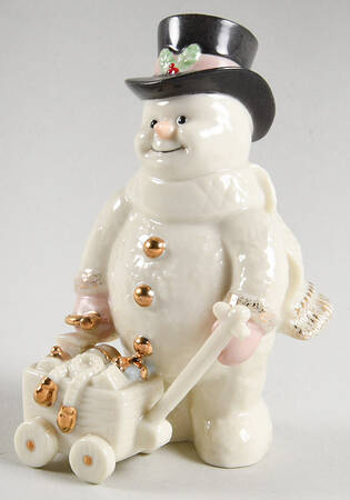 Ivory Snowman Collection Snowman With Wagon - No Box