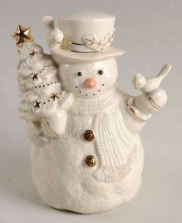 Ivory Snowman Collection Snowman With Birds And Tree - No Box