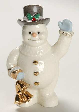 Ivory Snowman Collection Snowman With Bells & Top Hat - No Box