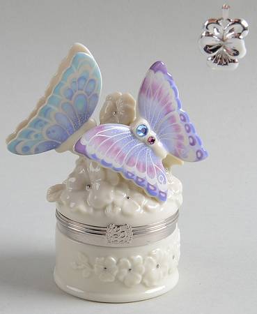Treasure Boxes Precious Pansies Butterfly - Boxed
