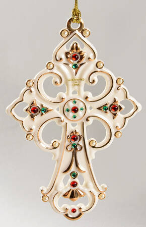 Annual Pierced Cross Ornament Embellished Cross - Boxed