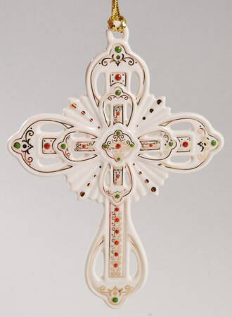 Annual Pierced Cross Ornament China Jewels Cross - Boxed