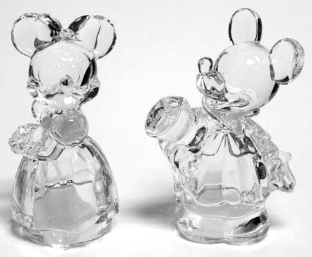 Lenox Crystal Salt & Pepper Sets Mickey & Minnie - Boxed