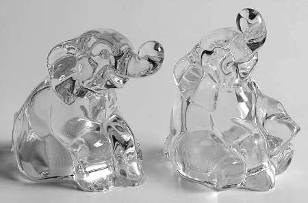 Lenox Crystal Salt & Pepper Sets Dash Of Luck-Elephants - Boxed