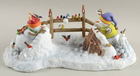 Lynn Bywaters Snowman Collection Snowy Ambush - With Box